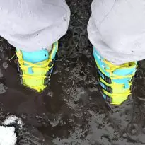 Adidas sneakers in the snow